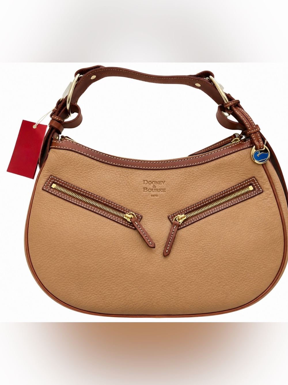 Dooney & Bourke Medium Circle Hobo Bag Sandy Honey Tan Brown NWT